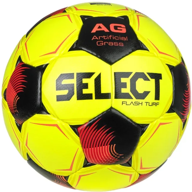 Míč fotbalový Select FB Flash Turf žluto červená - Velikost míče: 4