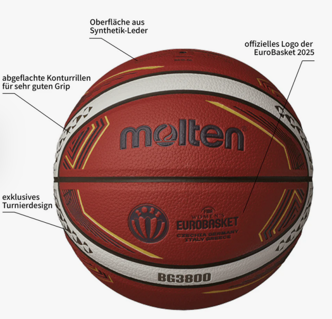 Míč basketbalový MOLTEN B6G3800-U5Z - Velikost míče: 6
