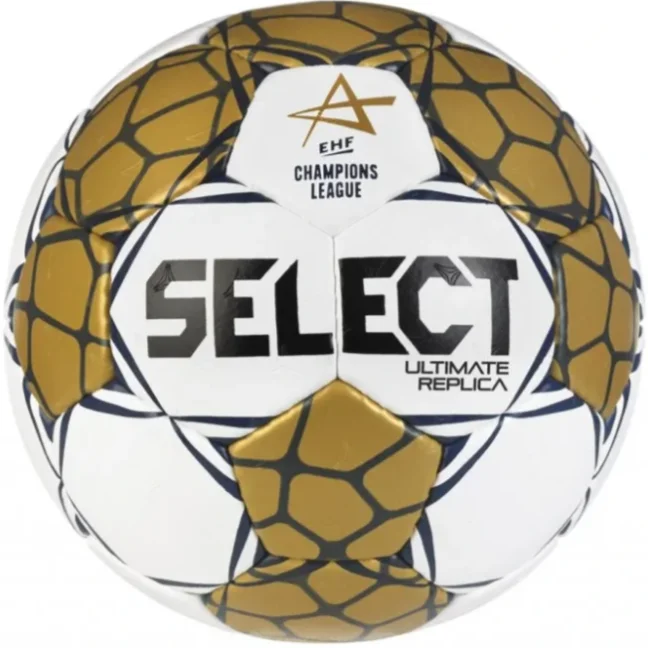 Míč házenkářský Select HB Ultimate Replica EHF Champions League bílo zlatá - Velikost míče: 1